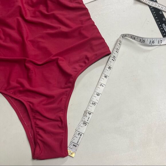 PRETTY GARDEN Red One Piece Swimsuit Size Large - Picture 8 of 10